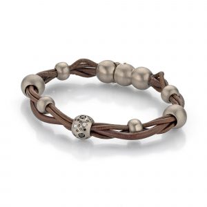 Lederarmband mit Brillanten