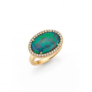 Opalring mit Brillantzargenfassung